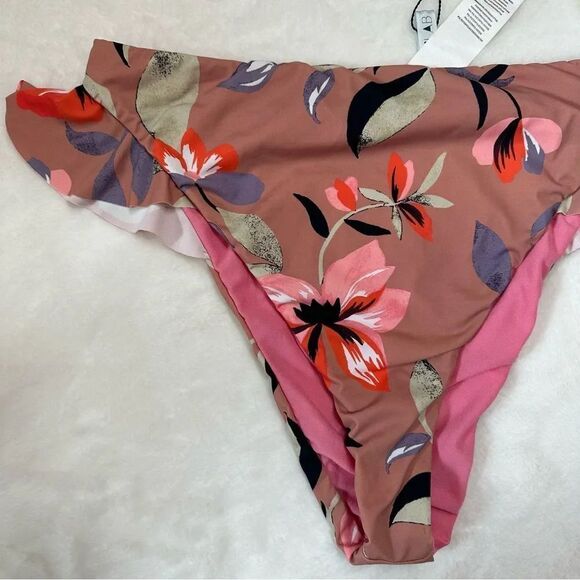 Bikini Lab Floral High Waisted Bikini Bottoms Size XL NWT - Picture 2 of 8